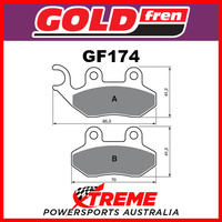 Adiva Scooters AD 125 09-11 Goldfren Sinter Dual Sport Front Brake Pad GF174S3