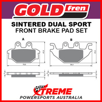 Goldfren Kawasaki KVF300 Brute Force 12-17 Sintered Dual Sport Front Brake Pads GF230-S3