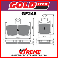 Yamaha XV 1700 V-Max 09-16 Goldfren Sintered Dual Sport Front Brake Pads GF246S3