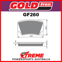 KTM 450 SX-F 09-11 Goldfren Sintered Off Road Sintered Rear Brake Pads GF260K5