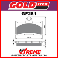 Yamaha YFM 660 Grizzly 02-08 Goldfren Sintered Off Road Rear Brake Pads GF281K5