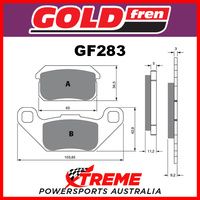 Adly 300 RS Quad 2007-2008 Goldfren Sintered Off Road Rear Brake Pad GF283K5