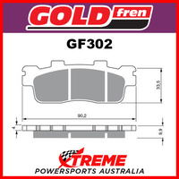 Benelli Velvet 150 2008-2011 Goldfren Sintered Dual Sport Rear Brake Pad GF302S3