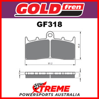 BMW K1600 B Bagger 17-18 Goldfren Sintered Dual Sport  Front Brake Pad GF318S3