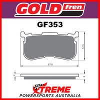 HD FLRT Freewheeler 15-18 Goldfren Sintered Dual Sport  Rear Brake Pad GF353S3