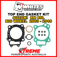 Whites For Suzuki RM85L RM 85L Big Wheel 2003-2015 Top End Rebuild Gasket Kit