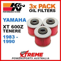 3 PACK K&N OIL FILTERS YAMAHA XT600Z XT 600Z TENERE 1983-1990 DUAL SPORT KN-145