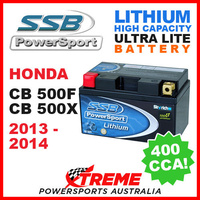 SSB 12V LITHIUM ULTRALITE 400 CCA BATTERY HONDA CB500F CB500X 2013-2014 MOTO