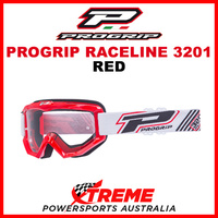 Adult ProGrip Raceline 3201 Motocross Goggles Red Clear No Fog Lens 3201R