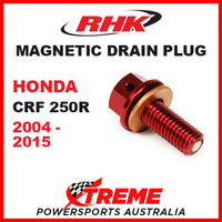 RHK MX MAGNETIC SUMP DRAIN PLUG RED HONDA CRF 250R CRF250R 2004-2015 MOTO DIRT