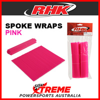 RHK Pink Front & Rear Spoke Wraps Skins 21/19" Wheel MX Dirt Bike Off Road