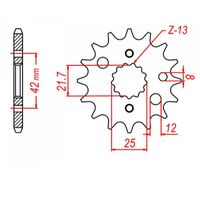 MTX 13 Tooth Front Sprocket for Kawasaki GPZ550 1981