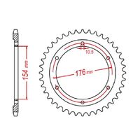 MTX 44 Tooth Rear Sprocket for Honda CB1000R 2018-2022