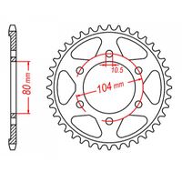 MTX 48 Tooth Rear Sprocket for Kawasaki KE125 1976-1984