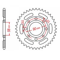 MTX 35 Tooth Rear Sprocket for Honda CBX250F 1986