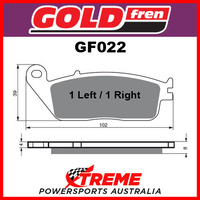 BMW C 650 GT Highline 13-15 Goldfren Sinter Dual Sport Front Brake Pads GF022S3