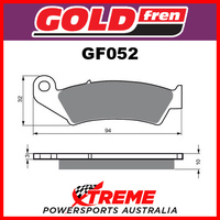 Honda NSR 250 RR 94 Goldfren Sintered Dual Sport Rear Brake Pads GF052S3