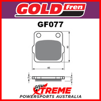 Yamaha YZ 125 W 1989 Goldfren Sintered Dual Sport Rear Brake Pad GF077S3