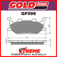 Yamaha TZR 150 R 2000 Goldfren Front Sintered Dual Sport Brake Pads GF099S3