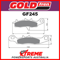 Kawasaki KFX 450 R Quad 08-14 Sinter Off Road Front Left Brake Pads GF245K5