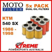 5 PACK MOTO MX OIL FILTERS KTM 540SX 540 SX 4T 4 STROKE 1986-1998 MOTOCROSS