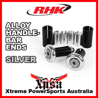 RHK HANDLE BAR ENDS CAPS SILVER CR CRF YZ YZF WR RM KX KXF 12-18mm DIRT ENDURO