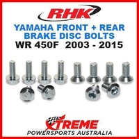 RHK FRONT + REAR HEAVY DUTY BRAKE DISC BOLTS YAMAHA WR450F WRF450 2003-2015 MOTO