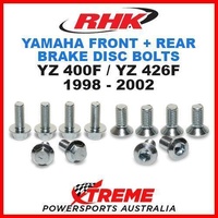 RHK FRONT + REAR HEAVY DUTY BRAKE DISC BOLTS YAMAHA YZ400F YZ426F YZF 1998-2002