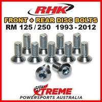 RHK MX FRONT + REAR HEAVY DUTY BRAKE DISC BOLTS for Suzuki RM125 RM250 1993-2012