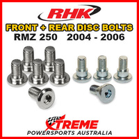 RHK MX FRONT + REAR HEAVY DUTY BRAKE DISC BOLTS for Suzuki RMZ250 RM Z250 2004-2006