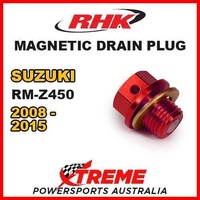 RHK MX MAGNETIC SUMP DRAIN PLUG RED for Suzuki RMZ 450 RM Z450 RM-Z450 08-2015 MOTO