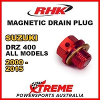 RHK MX MAGNETIC SUMP DRAIN PLUG RED for Suzuki DRZ 400 DR Z400 DR-Z400 00-2015 MOTO