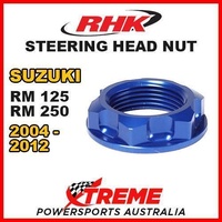 RHK MX STEERING HEAD STEM NUT BLUE for Suzuki RM 125 250 RM125 RM250 2004-2012 MOTO