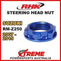 RHK MX STEERING HEAD STEM NUT BLUE for Suzuki RMZ250 RM-Z250 RM Z250 2007-2015 MOTO