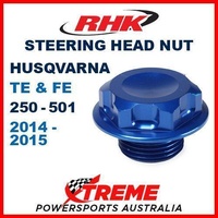 RHK MX STEERING HEAD STEM NUT BLUE HUSQVARNA TE FE 125 250 300 350 450 501 14-15