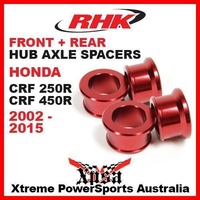 RHK REPLACEMENT AXLE SPACER FRONT + REAR CRF250R CRF 250R CRF450R 450R 02-15 RED