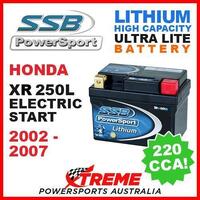 SSB 12V LITHIUM ULTRALITE 220 CCA BATTERY HONDA XR250L XR 250L ELEC 2002-2007