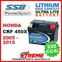 SSB 12V LITHIUM ULTRALITE 220 CCA BATTERY HONDA CRF450X CRF 450X 2005-2015 MOTO