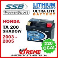 SSB 12V LITHIUM ULTRALITE 220 CCA BATTERY HONDA TA200 TA 200 SHADOW 2003-2005