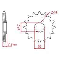 MTX 14 Tooth Front Sprocket for Yamaha YZ65 2019-2023