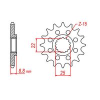 MTX 12 Tooth Front Sprocket for BETA RR125 2T 2019-2021