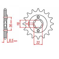 MTX 15 Tooth Front Sprocket for Yamaha XT250T 1986