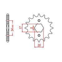 MTX 17 Tooth Front Sprocket for Honda CBR125R 2005-2015