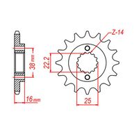 MTX 14 Tooth Front Sprocket for Ducati 916 1994-1998