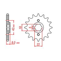 MTX 13 Tooth Front Sprocket for Suzuki RM250 1976-1978