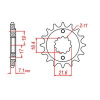 MTX 12 Tooth Front Sprocket for Honda CB300F 2015