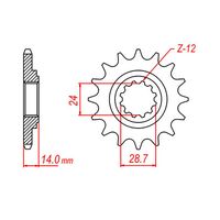 MTX 17 Tooth Front Sprocket for Kawasaki ZRX1100 1997-2001