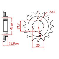 MTX 13 Tooth Front Sprocket for Honda XR650R 2000-2008