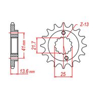 MTX 15 Tooth Front Sprocket for Honda XR650R 2000-2008