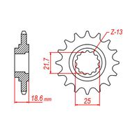 MTX 15 Tooth Front Sprocket for Kawasaki Z750R 2011-2012